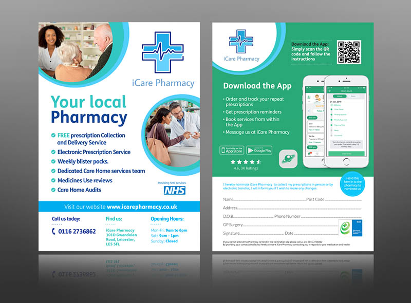 FREE Prescription delivery service pharmacy leaflet collection ideas template
