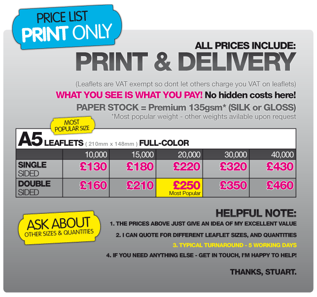 The Leaflet Guru Leaflet & flyer design & printing service