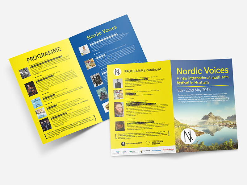 Nordic voices leaflet for a festival based in Hexham near Newcastle-upon-tyne